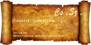 Cserni Szendike névjegykártya